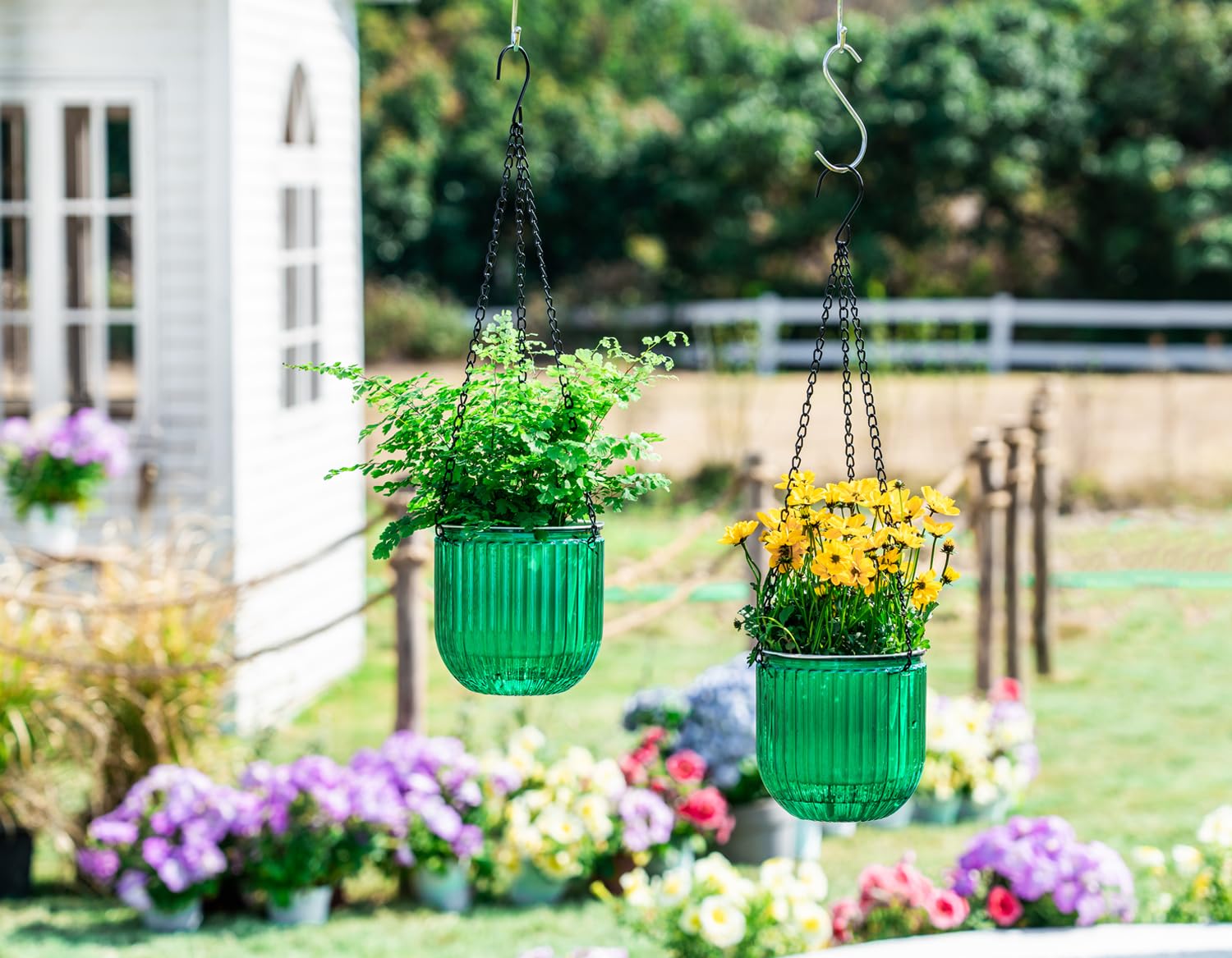 Melphoe emerald detachable hanging chain enabling indoor or outdoor use