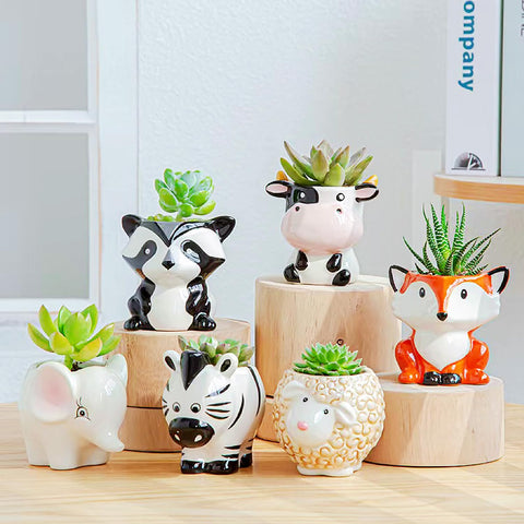 Melphoe hand-painted base ceramic pot adds color to any room.