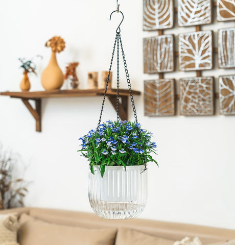 Melphoe hanging plant basket with detachable chains for flexible indoor or outdoor use