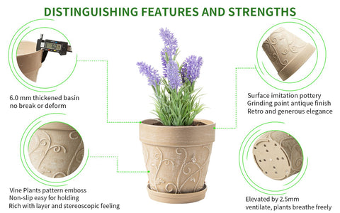 Melphoe plant pot drainage holes promote healthy airflow and roots