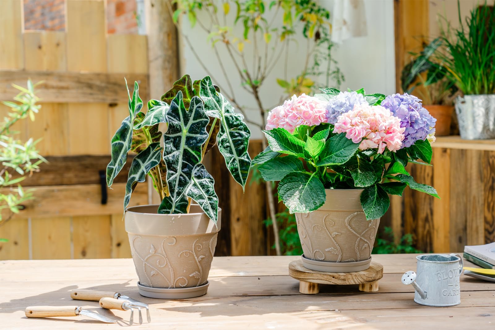 Melphoe plant pot thick 6mm resin ensures durability in sun and winter