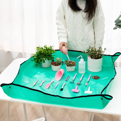 Melphoe compact shovel and rake with ergonomic, easy-clean handles