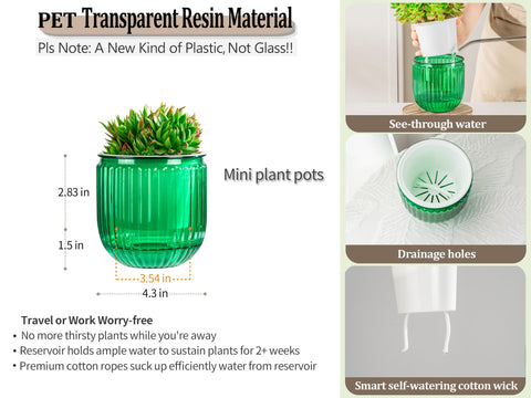 Melphoe two-pack self-watering planters suited for indoor setups.