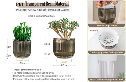 Melphoe self-watering pot two-pack is lightweight and travel-friendly for plant lovers on the go.