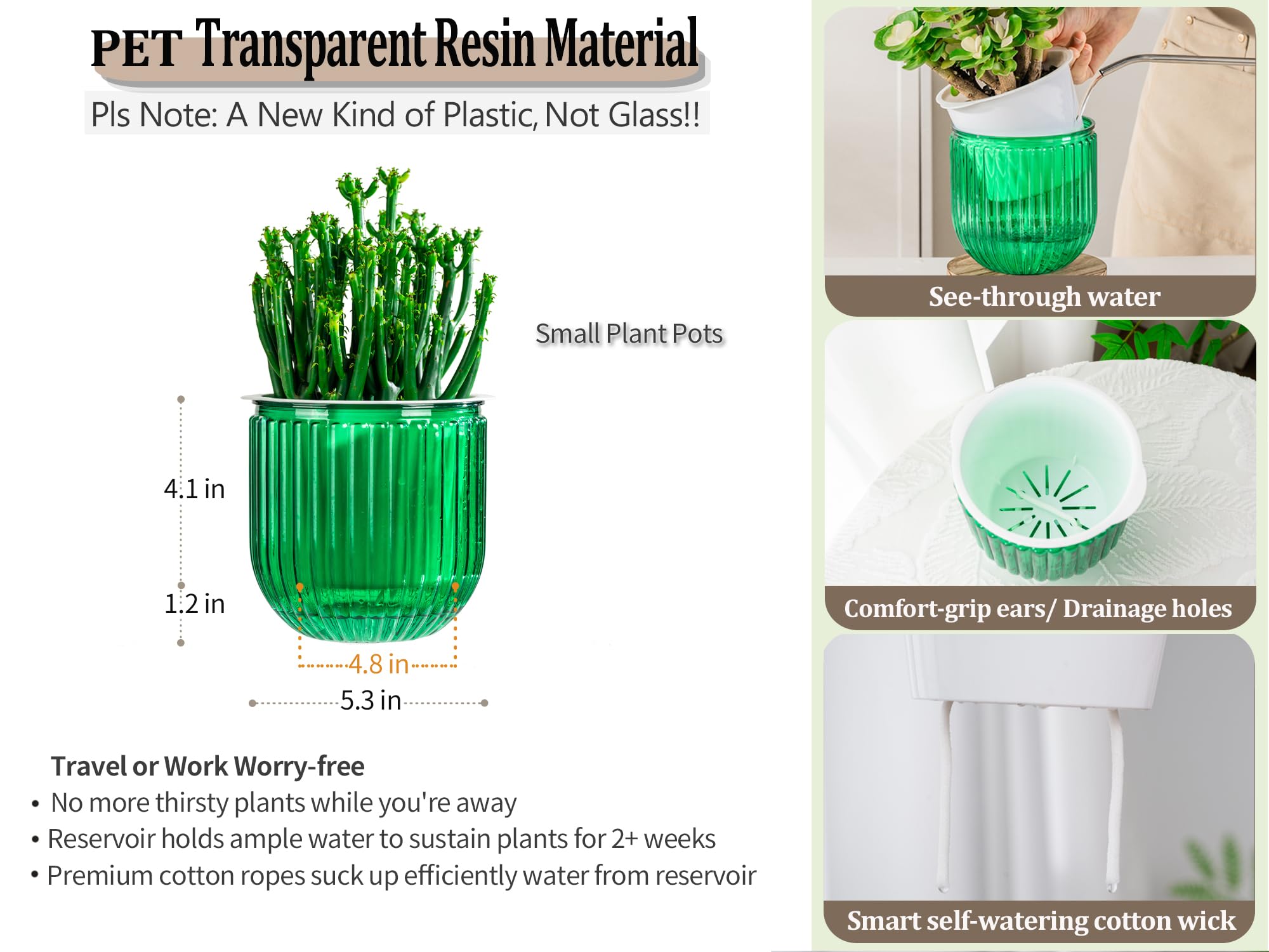 Melphoe self-watering pot two-pack ready for home or office.