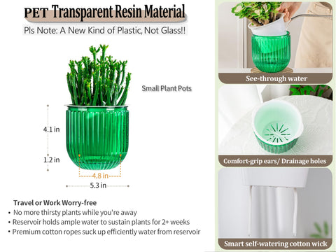 Melphoe self-watering pot two-pack ready for home or office.
