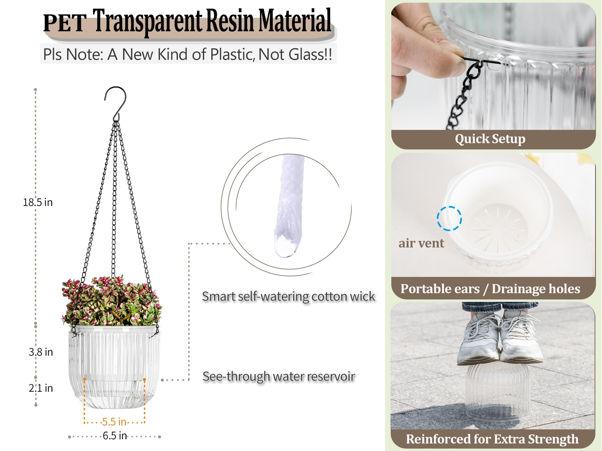 Melphoe thick-hanging chain and triple hooks ensure stable outdoor mounting