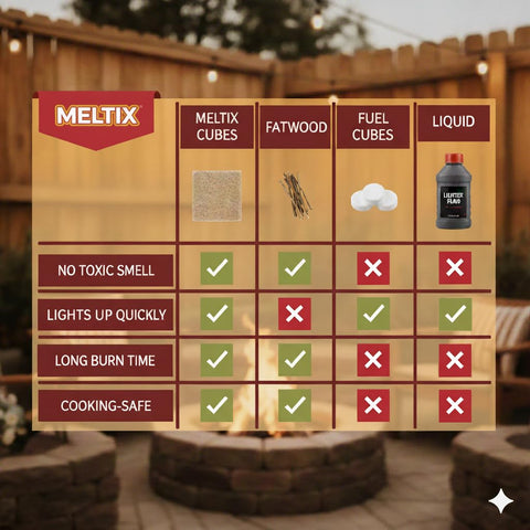MELTIX water-resistant design ignites even when damp