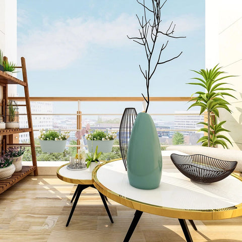 Meltset M blue finish resists weather and brightens outdoor spaces.