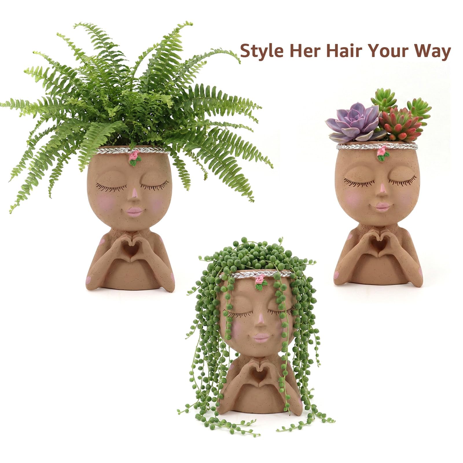 Meltset M Face Planter matte-brown-finish, a durable, stylish decor piece