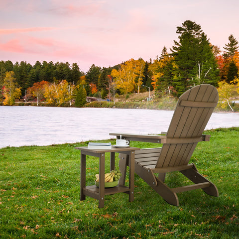 Meluvici Adirondack side table upper storage deck for convenient items