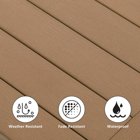 Meluvici Adirondack side table weather-resistant material close-up shows durability