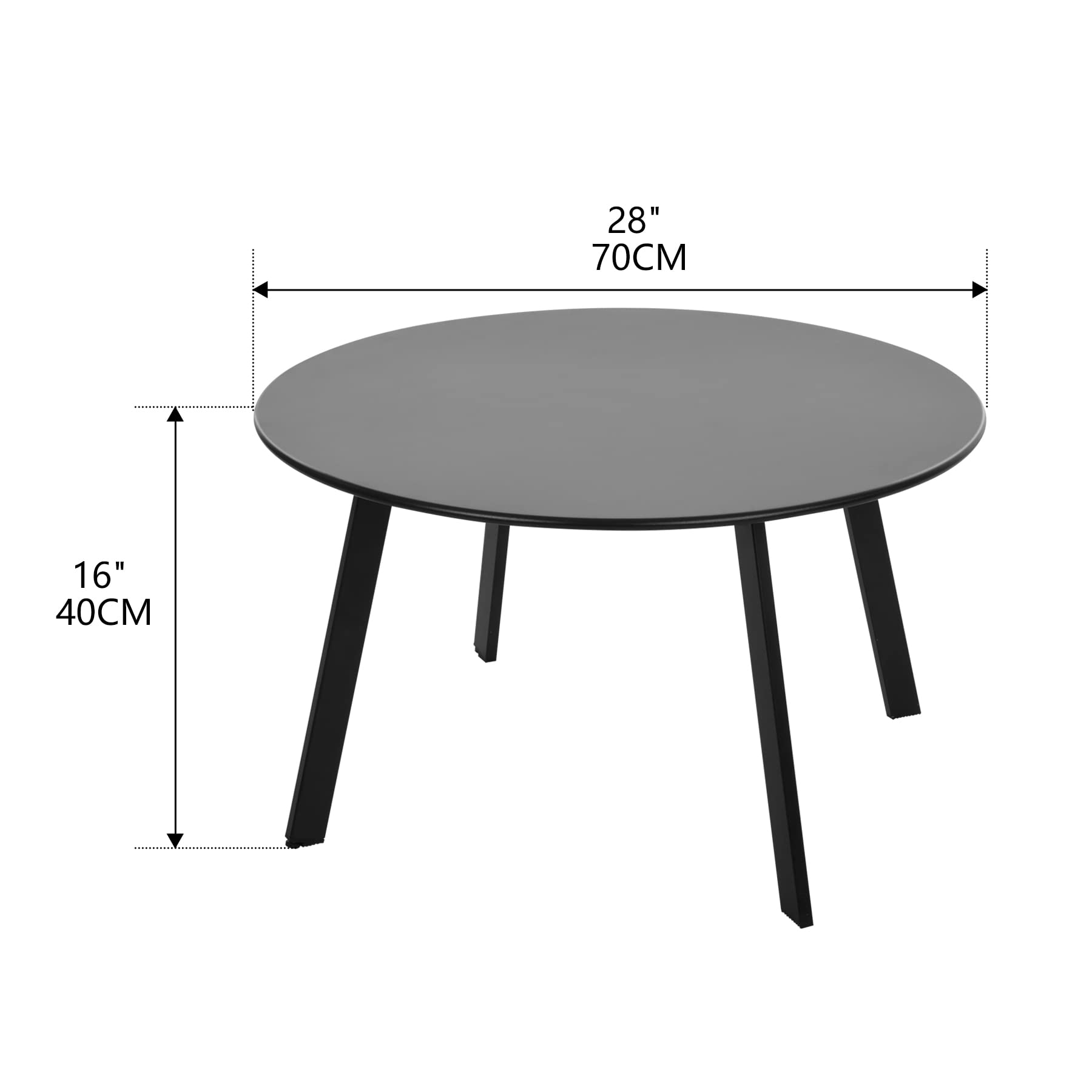 Meluvici adjustable feet keep table stable on uneven floors.