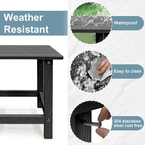 Meluvici HDPS end table shown for easy cleaning with damp cloth.