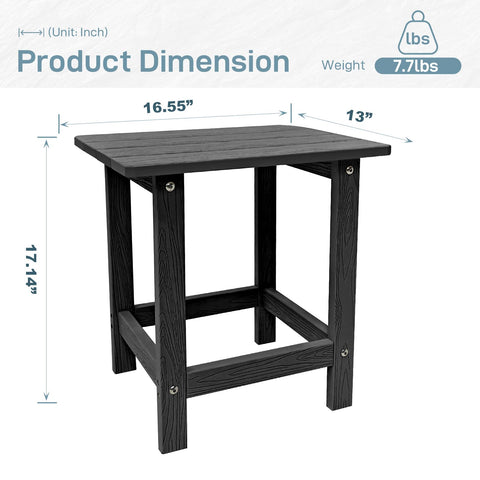 Meluvici end table holds plants and beverages on a sunny deck.
