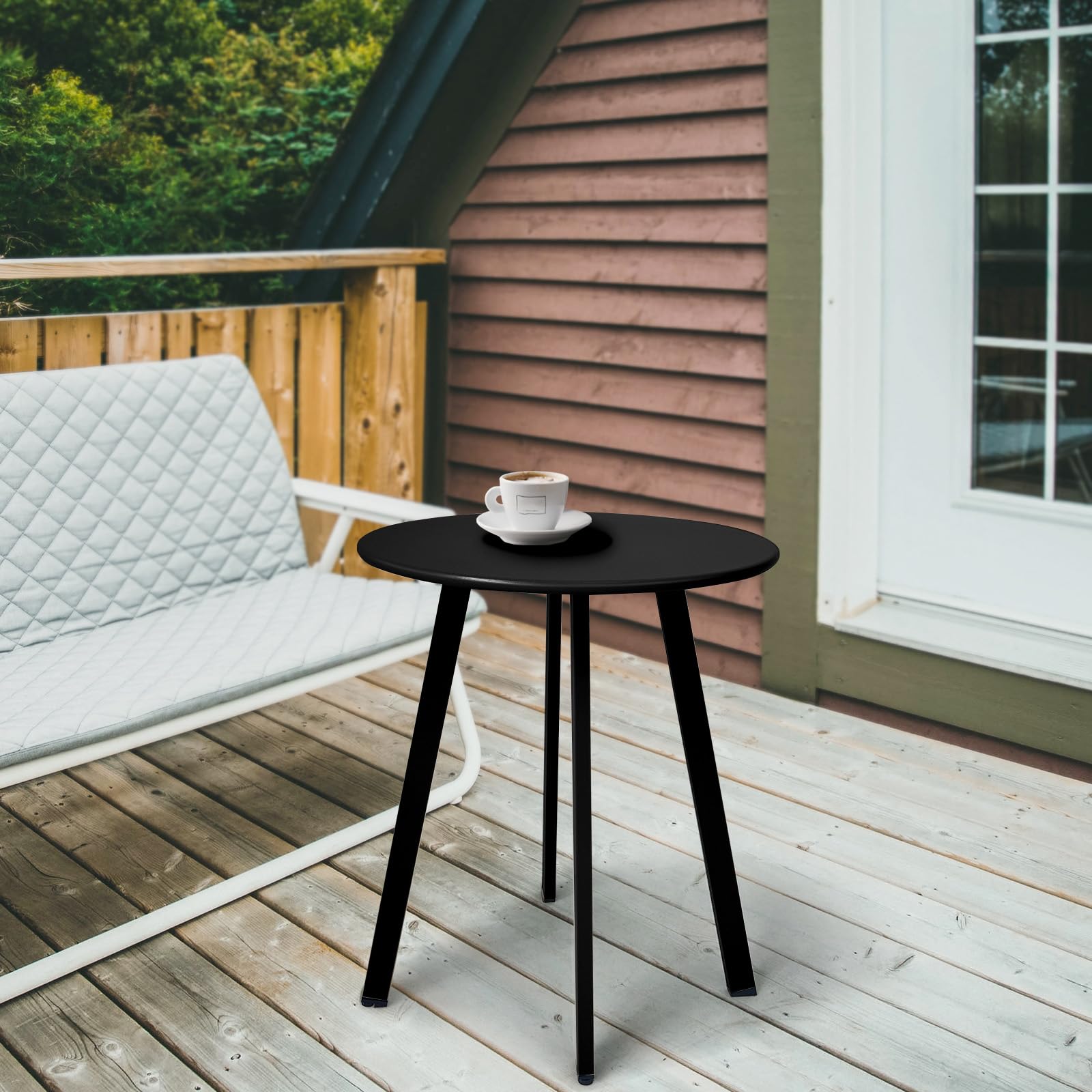 Meluvici side table shown during quick three-minute assembly for easy setup.