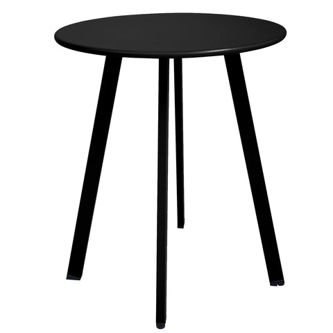 Meluvici outdoor side table with glossy steel finish, weather-resistant for patio and balcony.