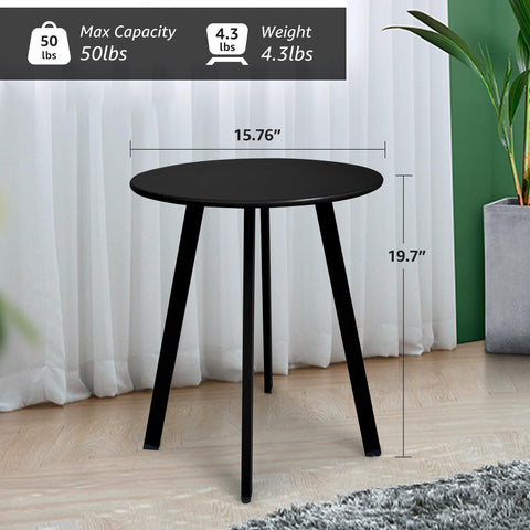Meluvici compact outdoor side table fits small spaces with 15.75 inch diameter and 19.3 inch height.