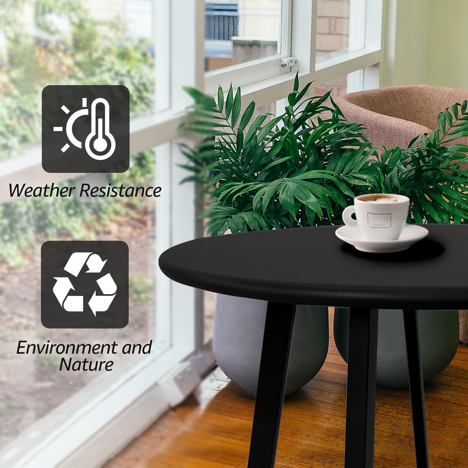 Meluvici powder-coated finish resists rust and peeling for outdoor durability.