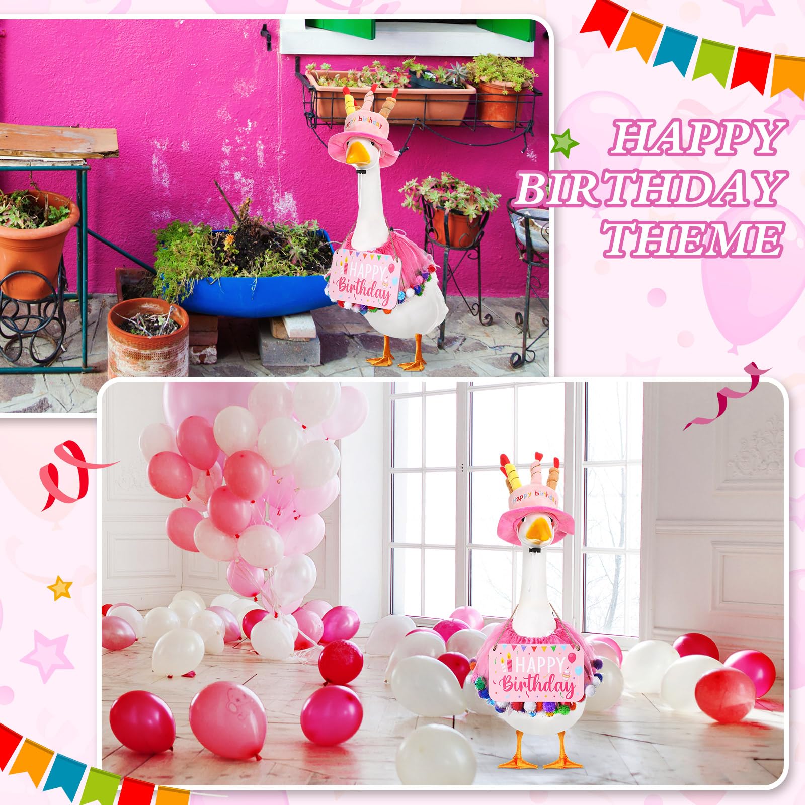 Memorywuu 23-inch fit keeps most lawn geese dressed for celebrations
