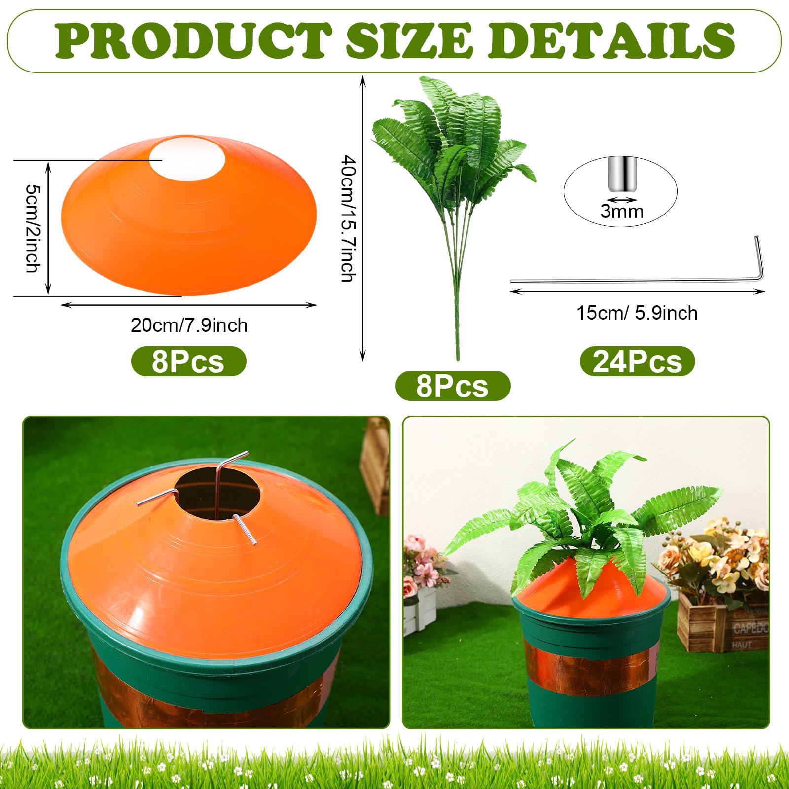 Memorywuu Easter carrot disc sign creates bright focal points along paths.