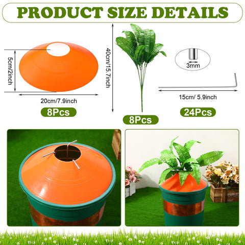 Memorywuu Easter carrot disc sign creates bright focal points along paths.