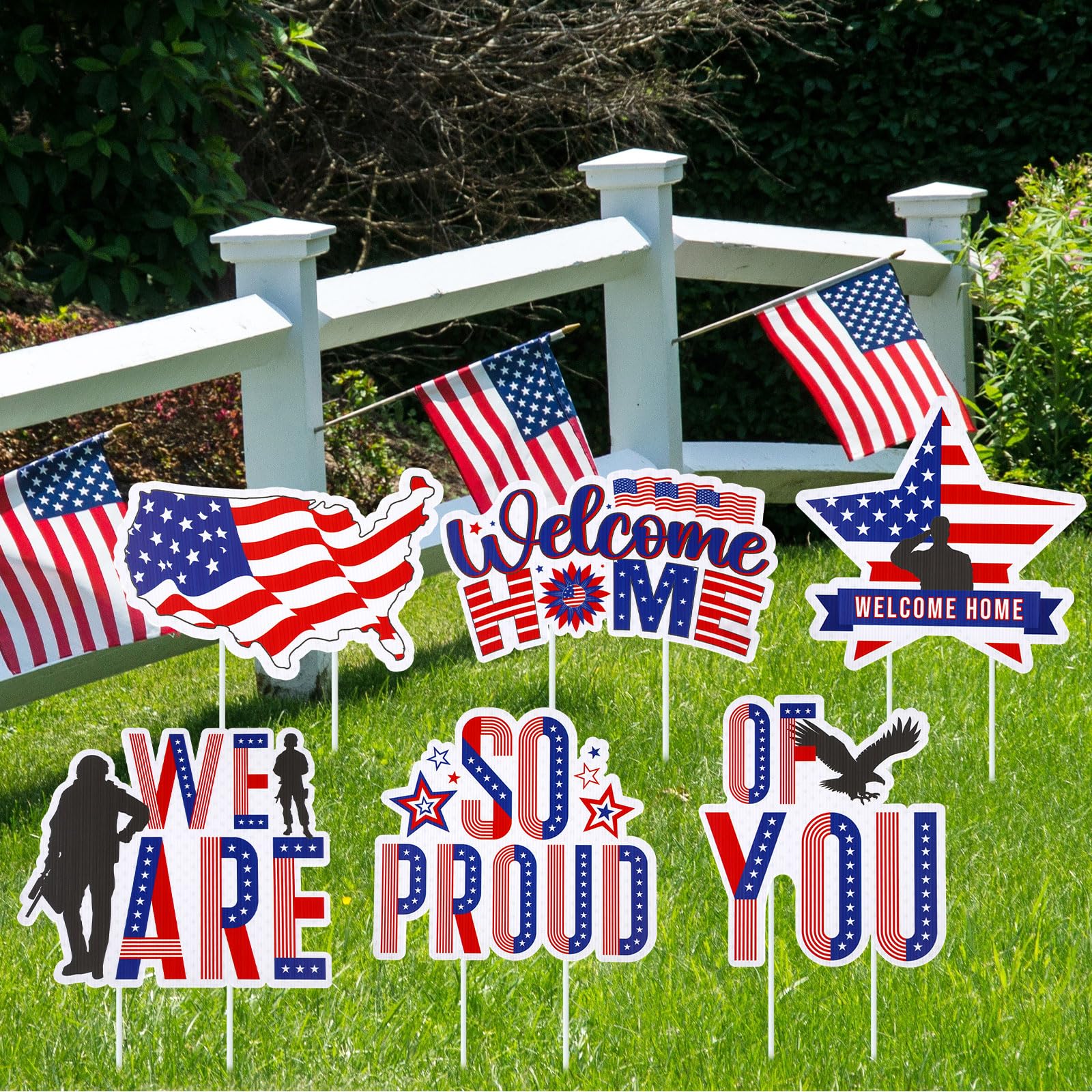 Memorywuu Fourth of July homecoming decor for festive outdoor displays
