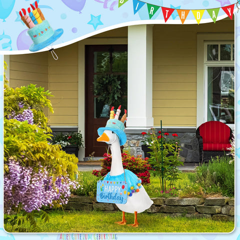 Memorywuu Happy Birthday Goose yard display elevates birthday celebrations.