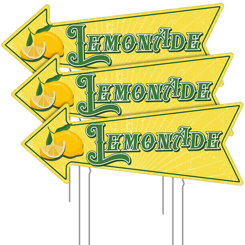 Memorywuu Lemonade Stand Arrow Sign with double-sided visibility.