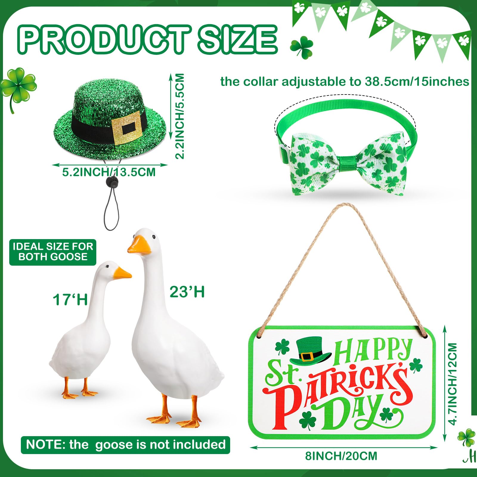 Memorywuu leprechaun hat on goose adds playful holiday vibe to the garden