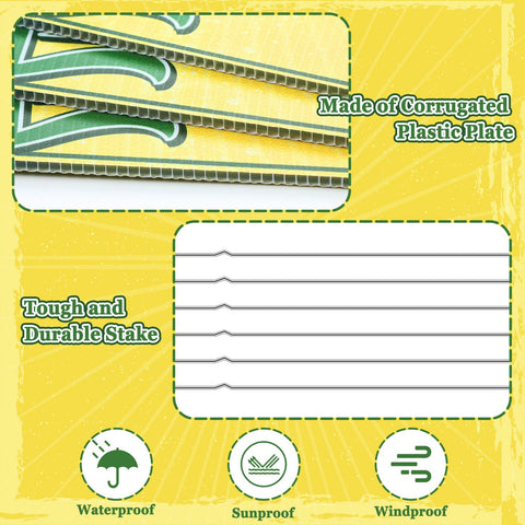 Memorywuu Metal stakes pack keeps signs upright in any weather.