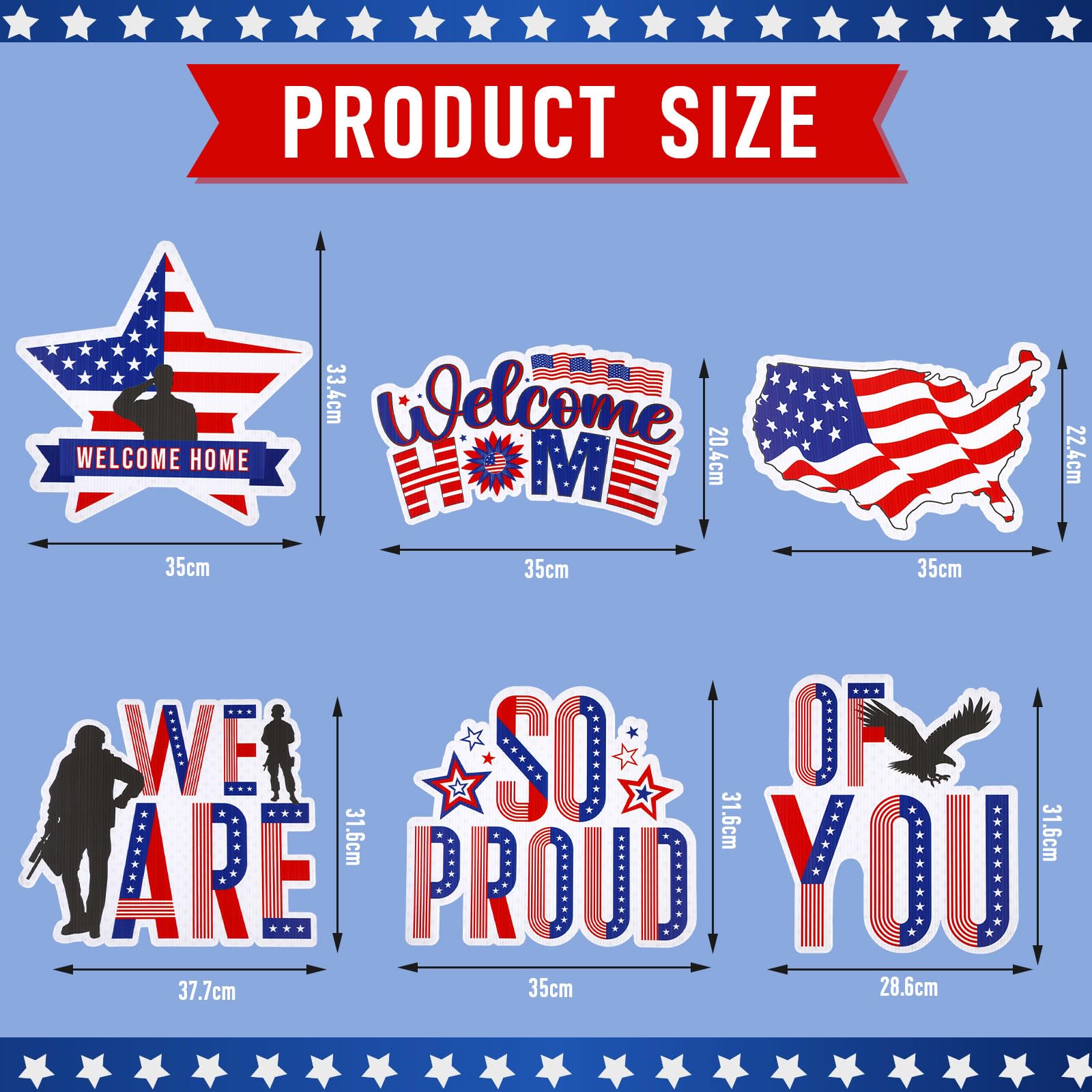 Memorywuu military homecoming sign with stakes, enabling quick outdoor display