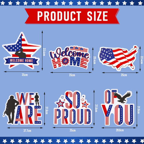 Memorywuu military homecoming sign with stakes, enabling quick outdoor display