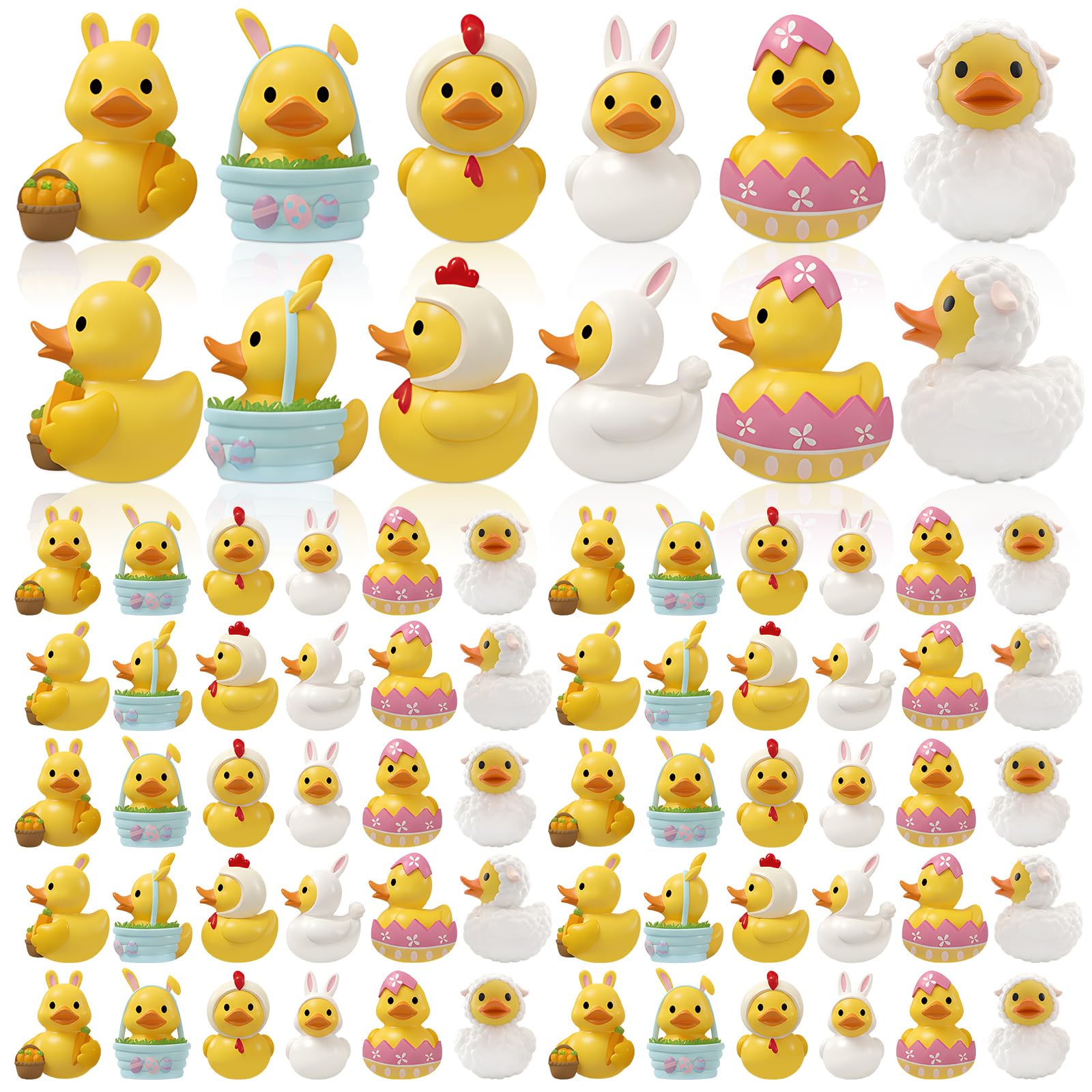 Memorywuu mini Easter resin ducks in six designs add playful charm to any display