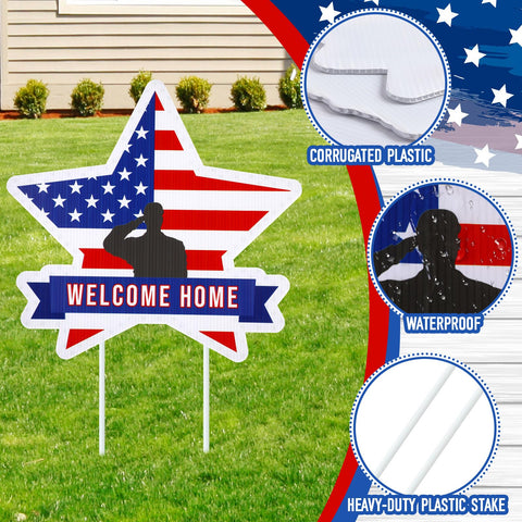 Memorywuu patriotic yard sign set with six styles for varied celebrations