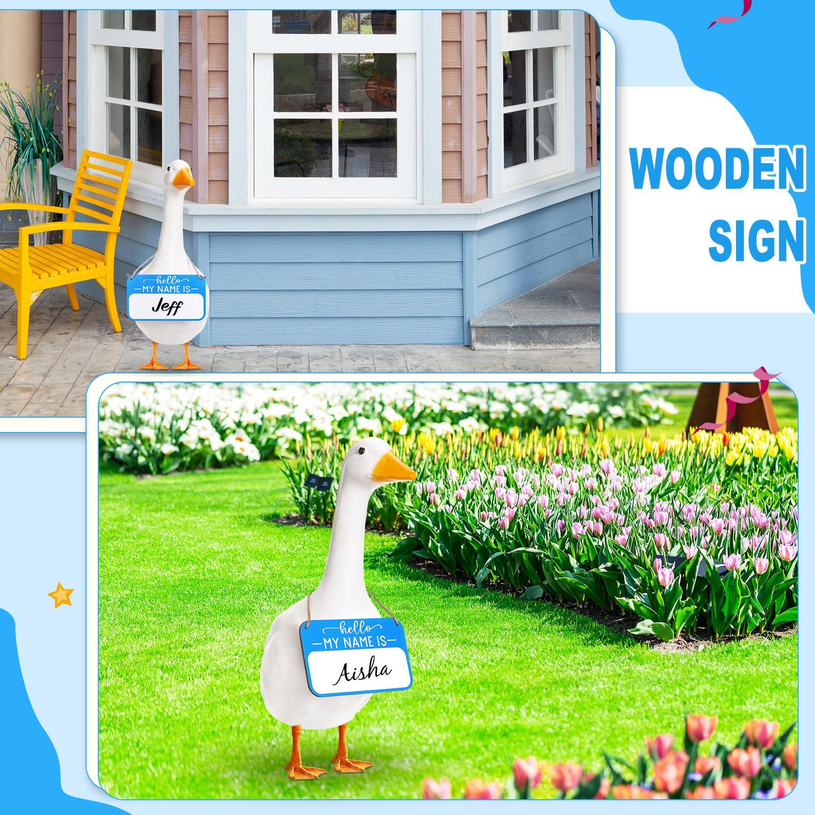 Memorywuu wooden sign adds color to garden porch or patio