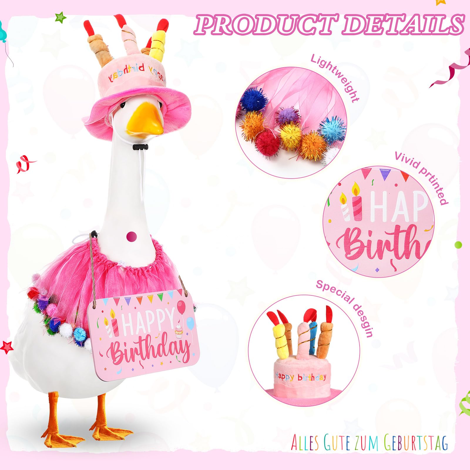 Memorywuu Porch goose sign enhances yard decor with cheerful birthday theme