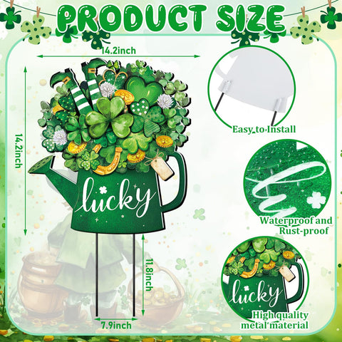 Memorywuu shamrock yard stake ensures a durable lawn display.