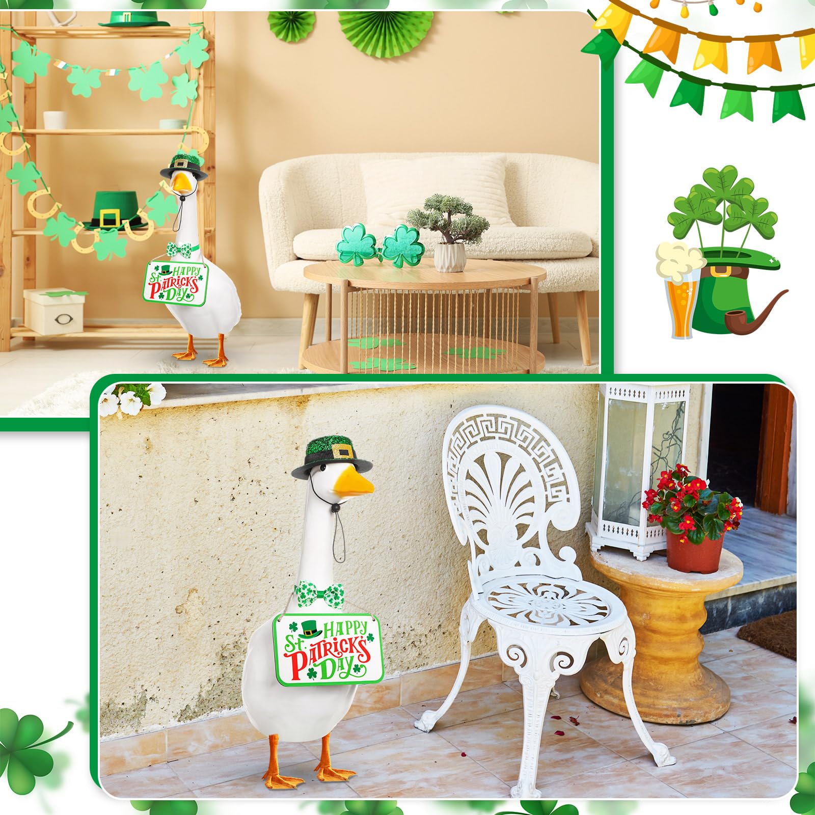 Memorywuu yard lawn art goose elevates outdoor decor with holiday charm