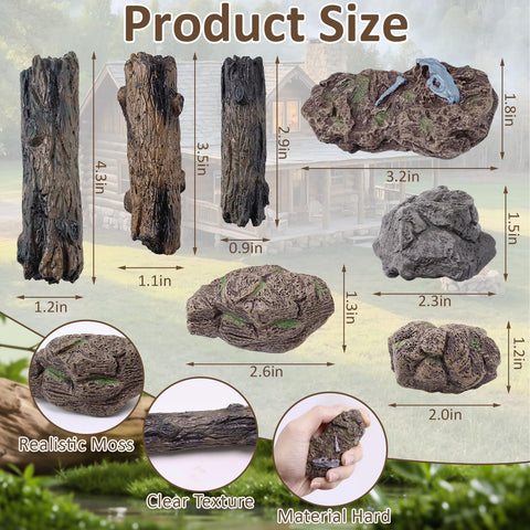 MEMOVAN lightweight resin rocks with moss detail enhance micro-train layouts.