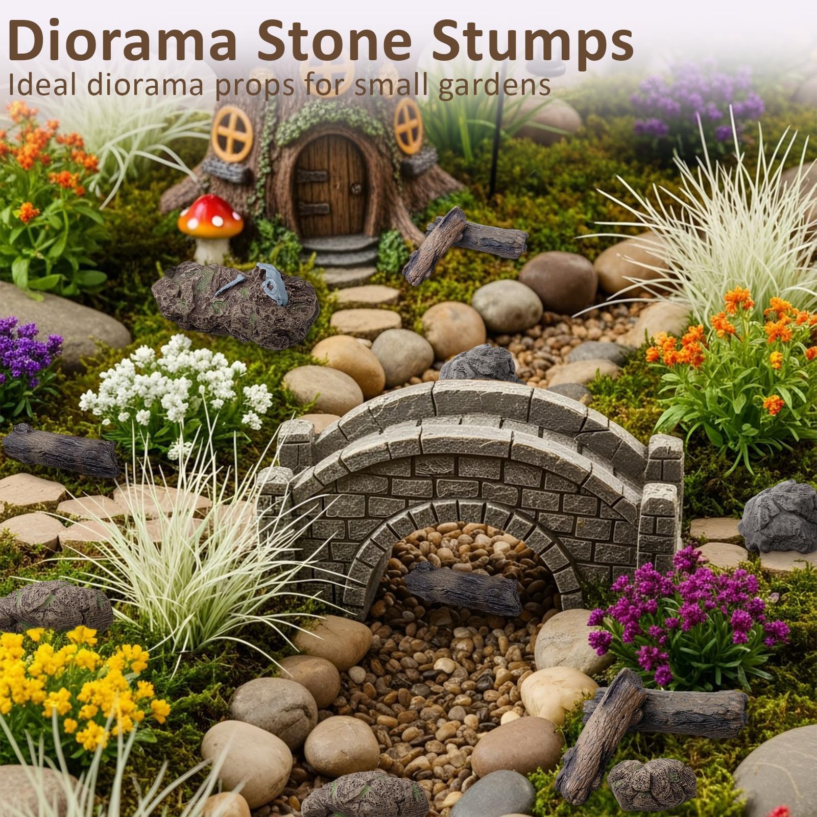 MEMOVAN diorama stones with moss add authentic landscape vibes in mini scenes.