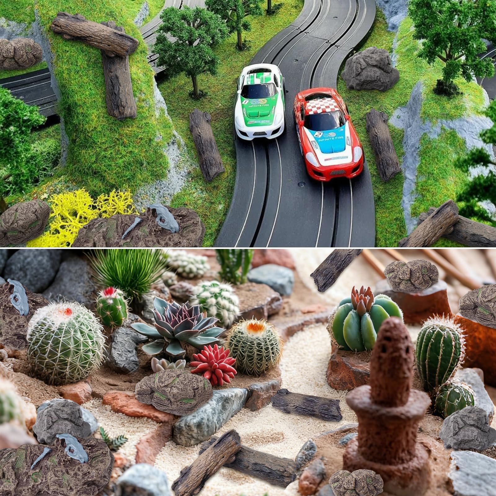 MEMOVAN rock diorama set supports versatile layouts for sand tables and terrariums.