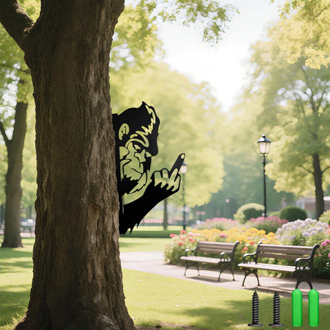 Mengfanjingxiang peeking sasquatch-outline yard art features weather-ready finish