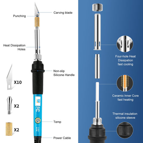 MENGMENGYAO hot knife cutting tip close-up for precise drainage hole openings.
