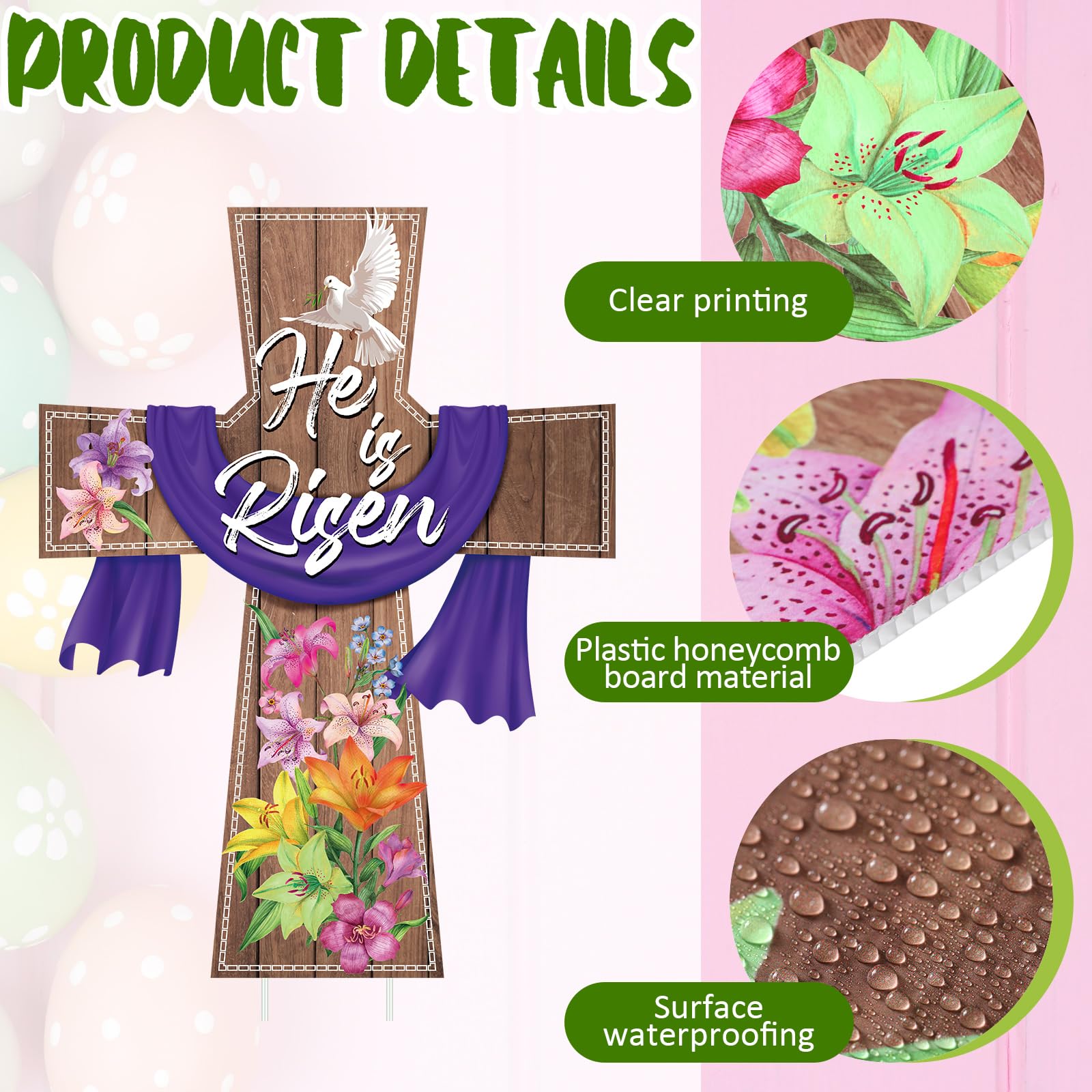 Menkxi 4ft outdoor Easter sign adds bright spring color to lawn