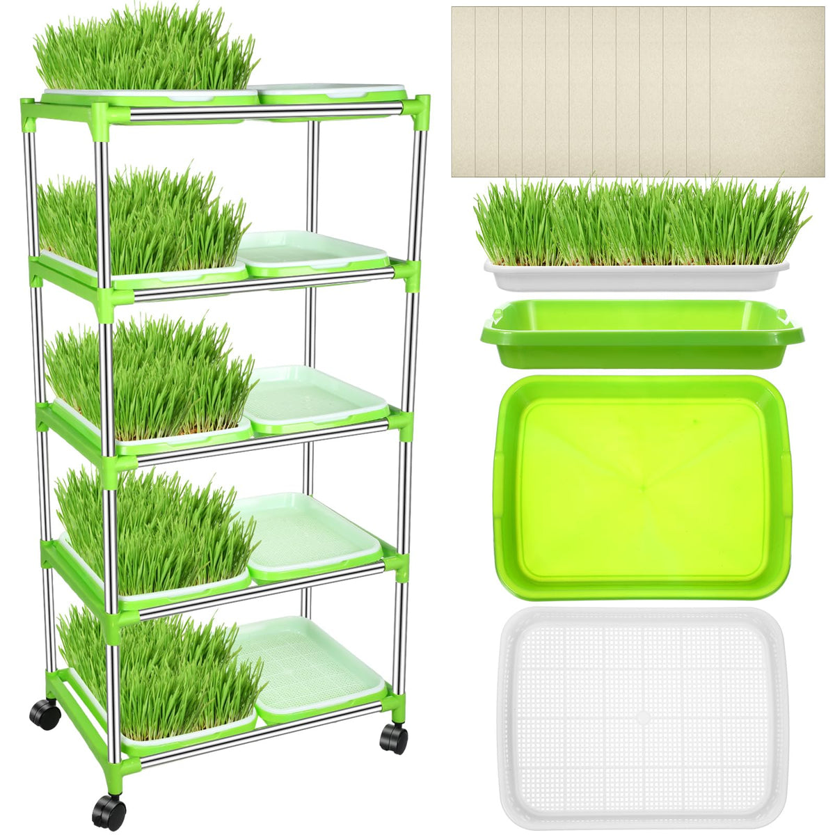 Menkxi 5-layer sprout tray shelf for neat home microgreens cultivation