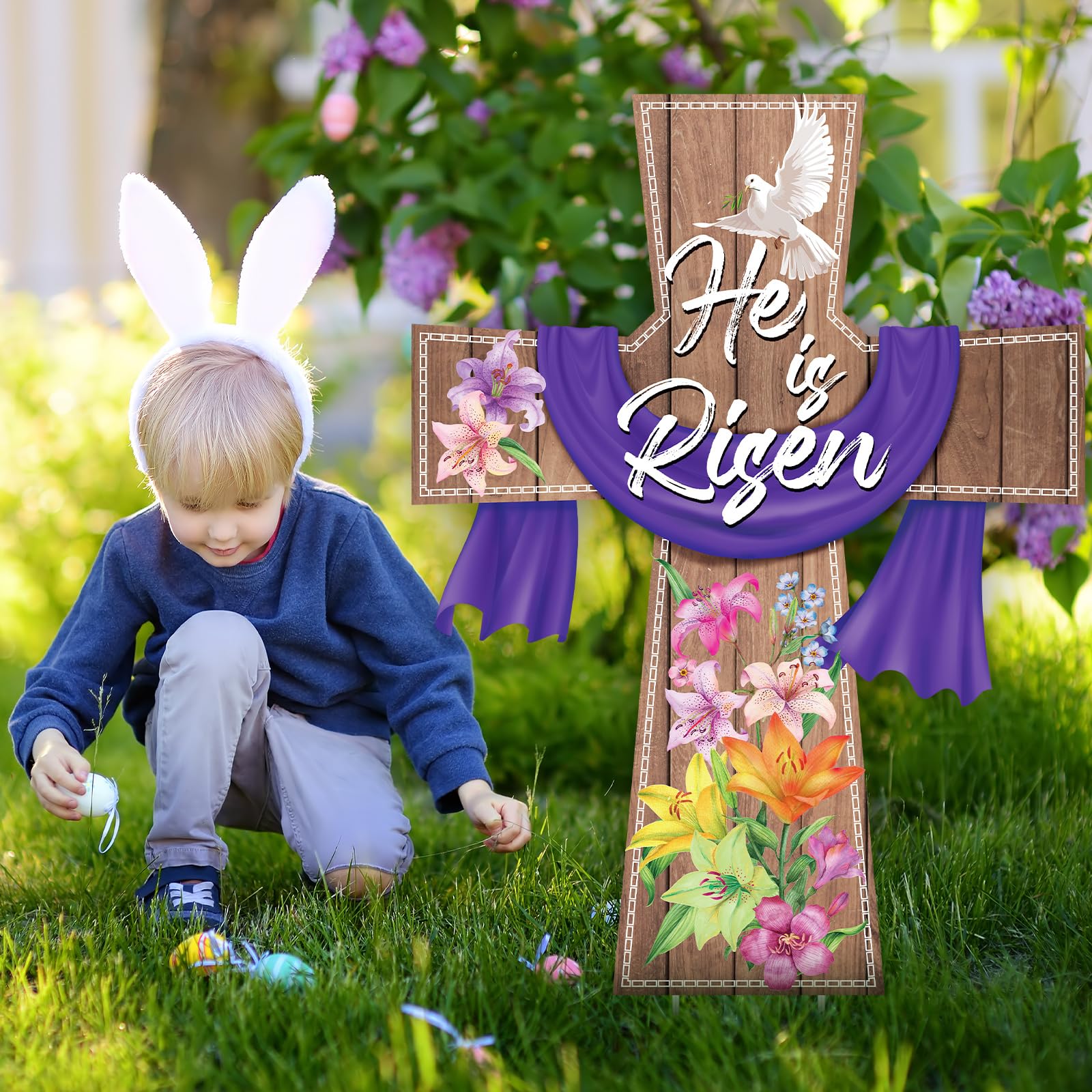 Menkxi reusable Easter yard sign designed for long-term outdoor use