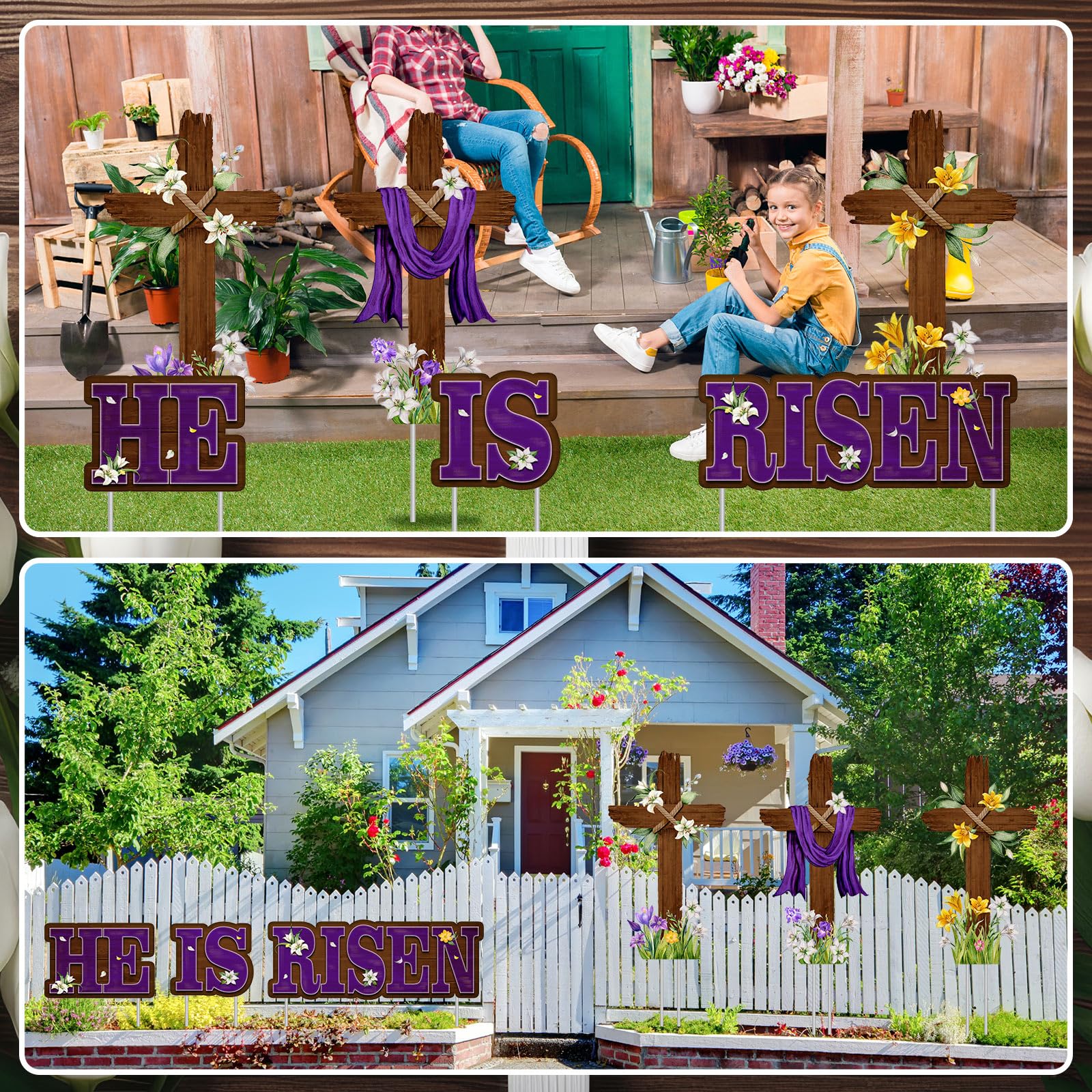 Menkxi weatherproof Easter decorations brighten lawns and pathways.