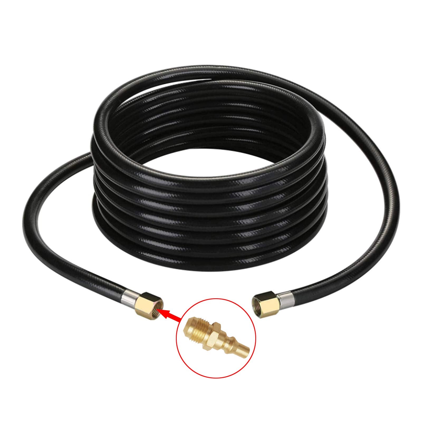 MENSI 1/4 quick connect plug on brass adapter for RV hose connections