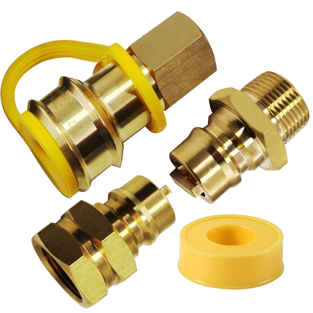 MENSI brass 3-4 inch male quick-release plug for fast generator connections.
